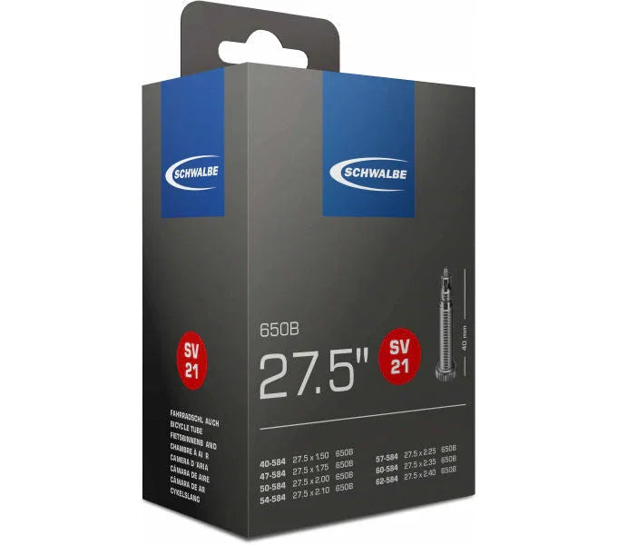 27,5 Zoll Schwalbe Nr. 21 Fahrradschlauch 27,5x1,50 bis 27,5x2,40 Zoll 40/62-559 AV/DV/SV - FahrradReifenExpress.de