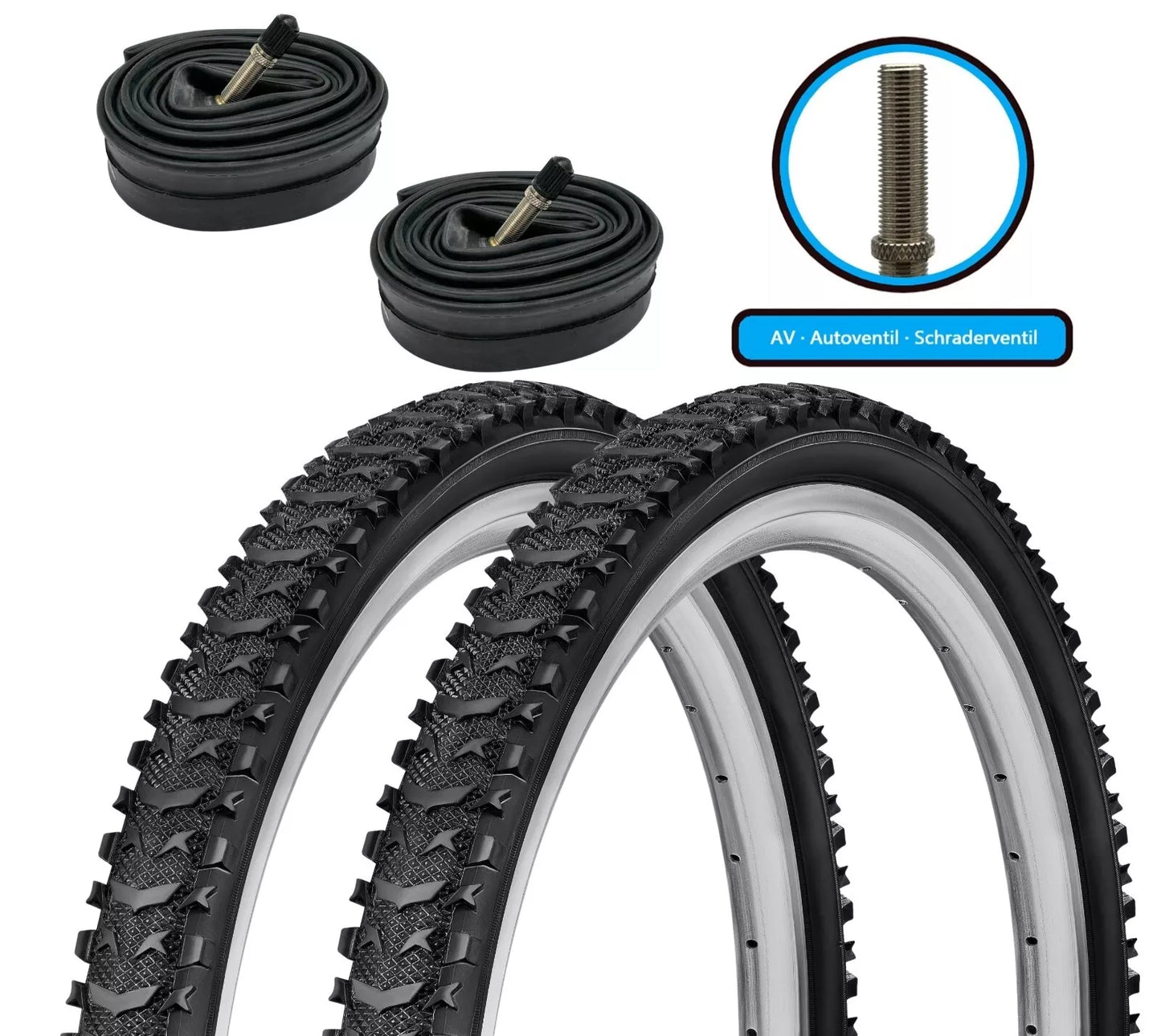 2xFahrradreifen SET 24x1,75 Zoll F24Tyre P1003 inkl. 2xSchlauch