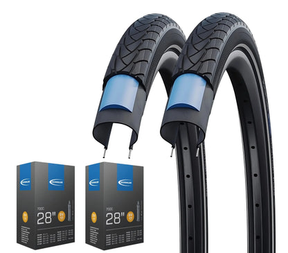 2x Schwalbe Marathon Plus im SET 20 - 28 Zoll inkl. 2x Schwalbe Schlauch Unplattbar Reflex - FahrradReifenExpress.de