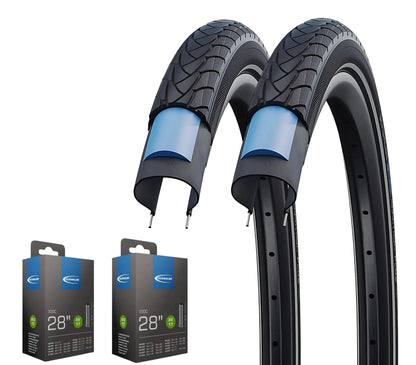 2x Schwalbe Marathon Plus im SET 20 - 28 Zoll inkl. 2x Schwalbe Schlauch Unplattbar Reflex - FahrradReifenExpress.de