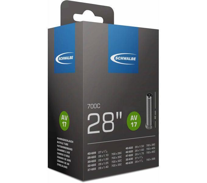 28 Zoll Schwalbe Nr. 17 Fahrradschlauch 28x1,10 bis 28x1,75 Zoll AV/DV/SV - FahrradReifenExpress.de
