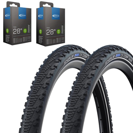 2x Schwalbe CX COMP im SET 20-28 Zoll inkl. 2x Schwalbe Schlauch K-Guard Reflex