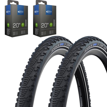 2x Schwalbe CX COMP im SET 20-28 Zoll inkl. 2x Schwalbe Schlauch K-Guard Reflex
