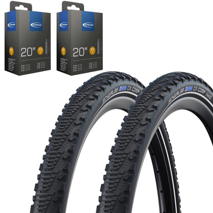 2x Schwalbe CX COMP im SET 20-28 Zoll inkl. 2x Schwalbe Schlauch K-Guard Reflex