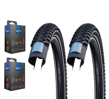 2x Schwalbe Marathon Plus MTB im SET 27,5-29 Zoll inkl. 2x Schwalbe Schlauch UNPLATTBAR SmartGuard Reflex
