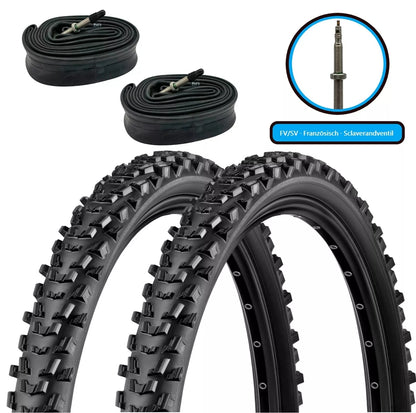 2xFahrradreifen SET 24-26 Zoll F24Tyre P1014 inkl. 2xSchlauch