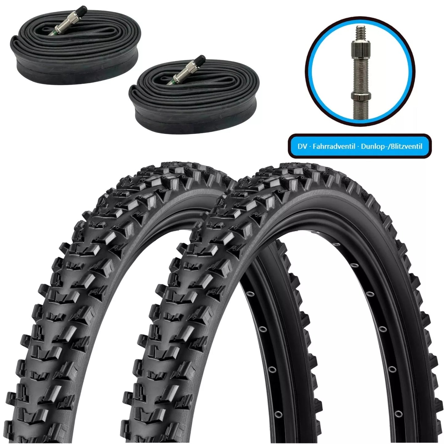 2xFahrradreifen SET 24-26 Zoll F24Tyre P1014 inkl. 2xSchlauch