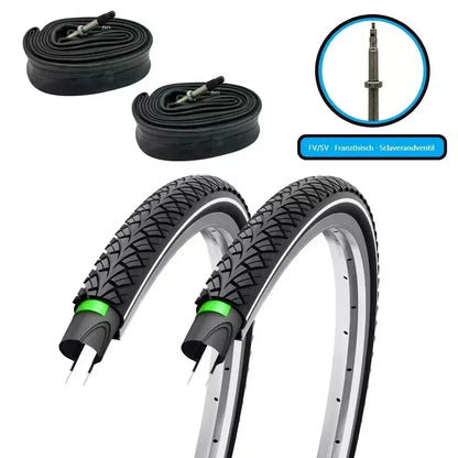 2xFahrradreifen SET 28 Zoll F24Tyre G5001 Reflex 3 mm Pannenschutz inkl. 2x Schlauch - FahrradReifenExpress.de