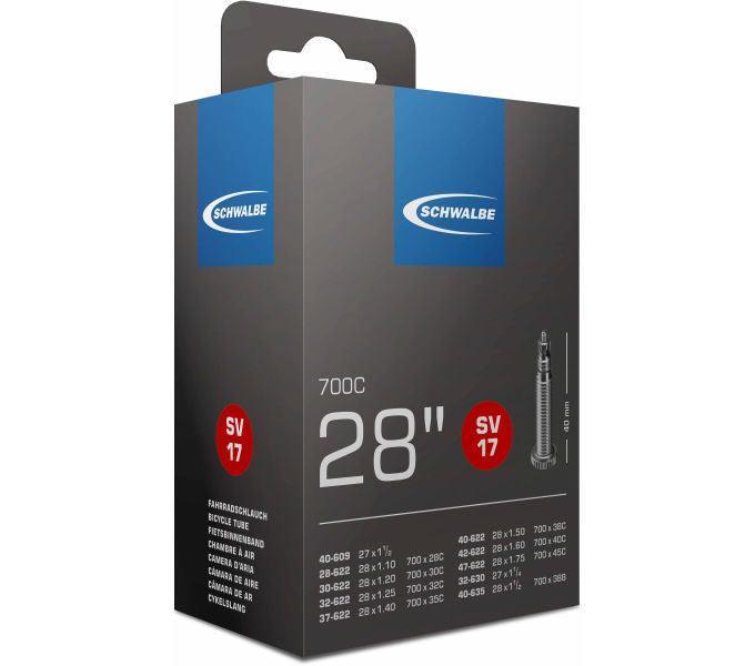 28 Zoll Schwalbe Nr. 17 Fahrradschlauch 28x1,10 bis 28x1,75 Zoll AV/DV/SV - FahrradReifenExpress.de